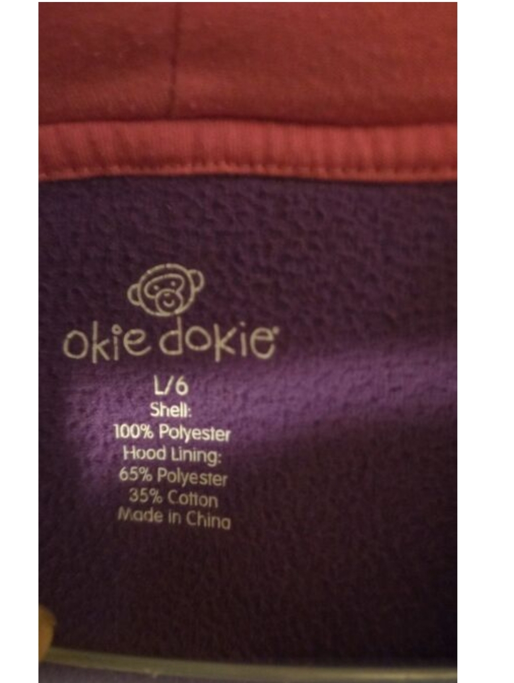 okie dokie Purple Hooded Cat Zip-Up Sweatshirt with Pink Pockets - Picture 2 of 2